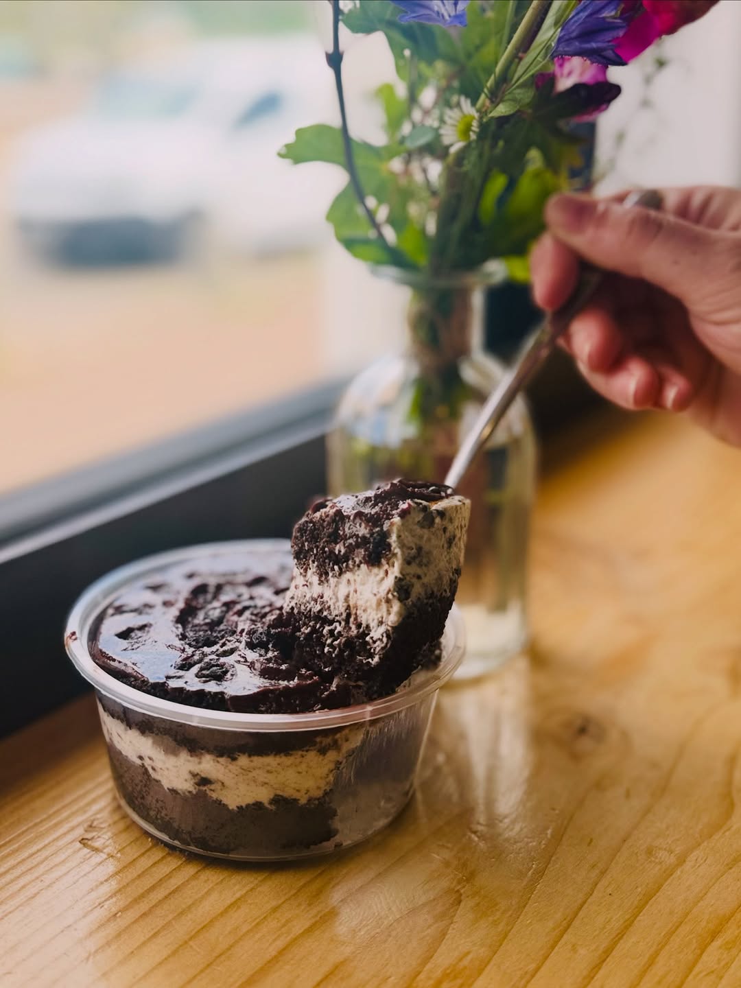 Chocolate Oreo dessert pot with mascarpone cream